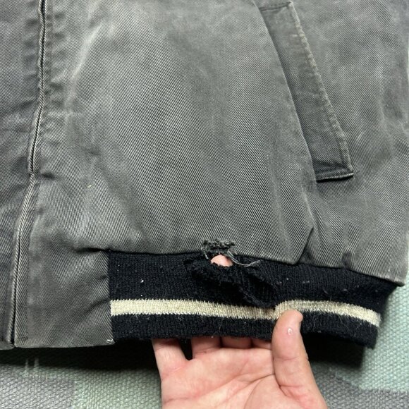 Vintage guess hooded work jacket canvas Carhartt style quilt lined distressed XL - Picture 8 of 14